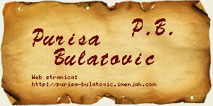Puriša Bulatović vizit kartica